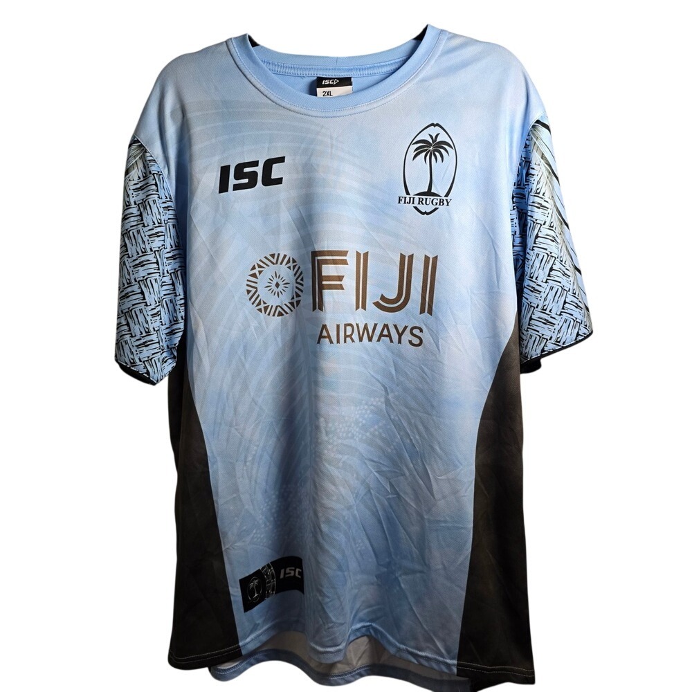 ISC Fiji Rugby Airways HSBC Sevens Series Jersey Blue Black Mens 2XL
